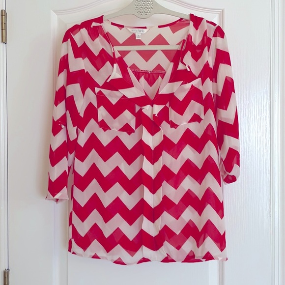 Charming Charlie Chevron Style Blouse - Picture 1 of 7